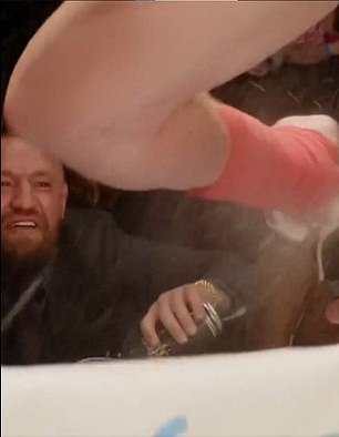 Conor McGregor was filmed downing a drink with a BKFC fighter after they scored a KO win