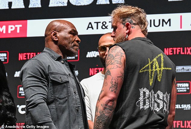 Mike Tyson and Jake Paul weighed in for their fight on Thursday night in Texas